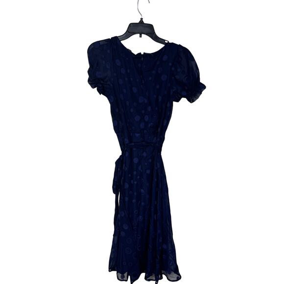 NY Collection Womens Midi Fit & Flare Dress Size Petite Medium Navy Coquette New - Picture 9 of 16